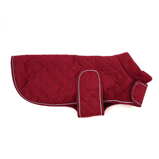 Quilted Classic Dog Coat Burgundy