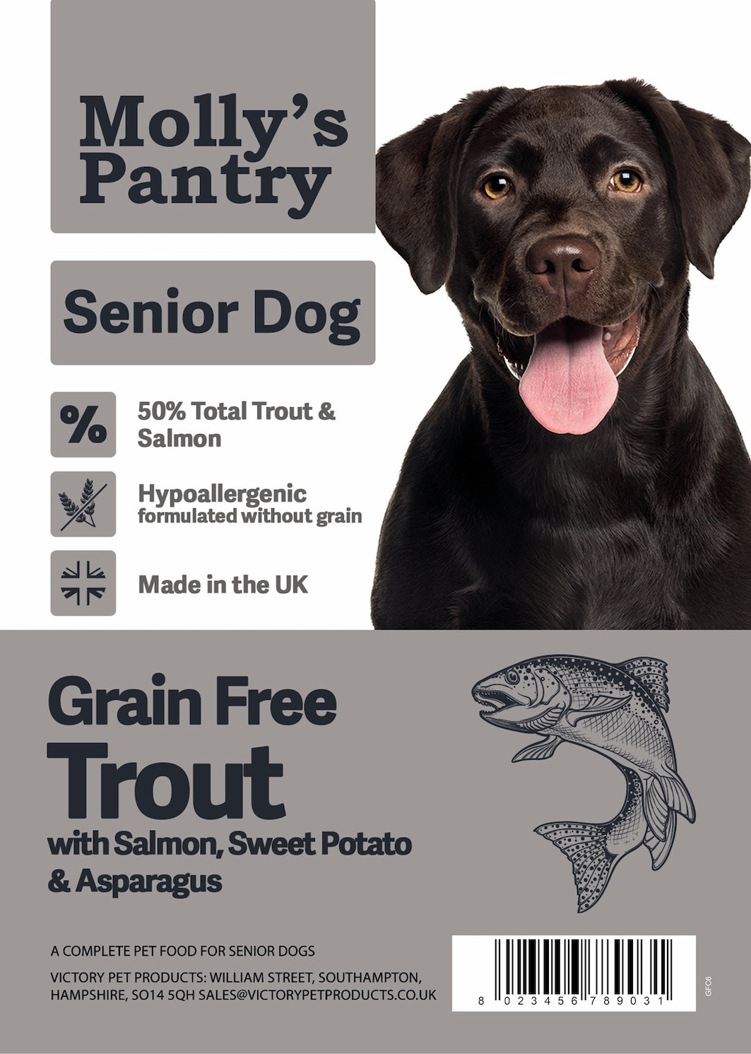 Molly's Pantry 50% Trout with Salmon Senior Dog