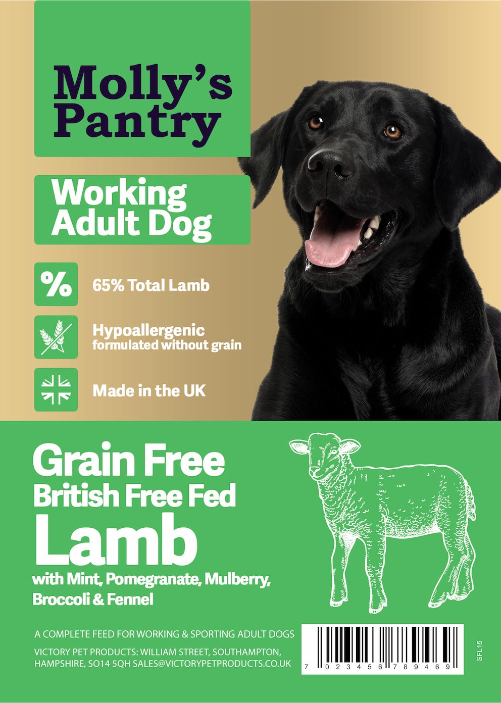 Molly's Pantry 65% Grass Fed Lamb Adult Dog