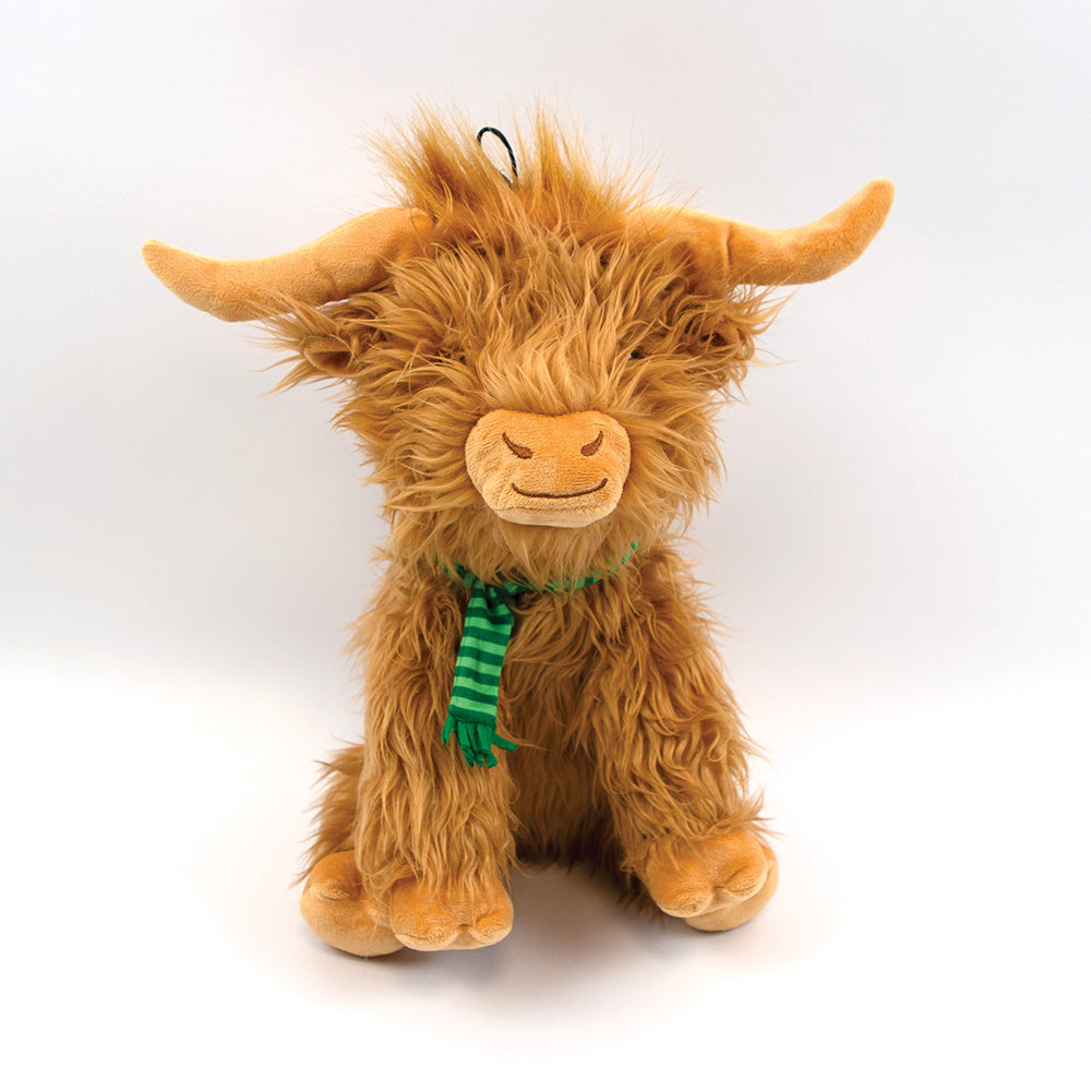 Festive Highland Cow Dog Toy - Jumbo