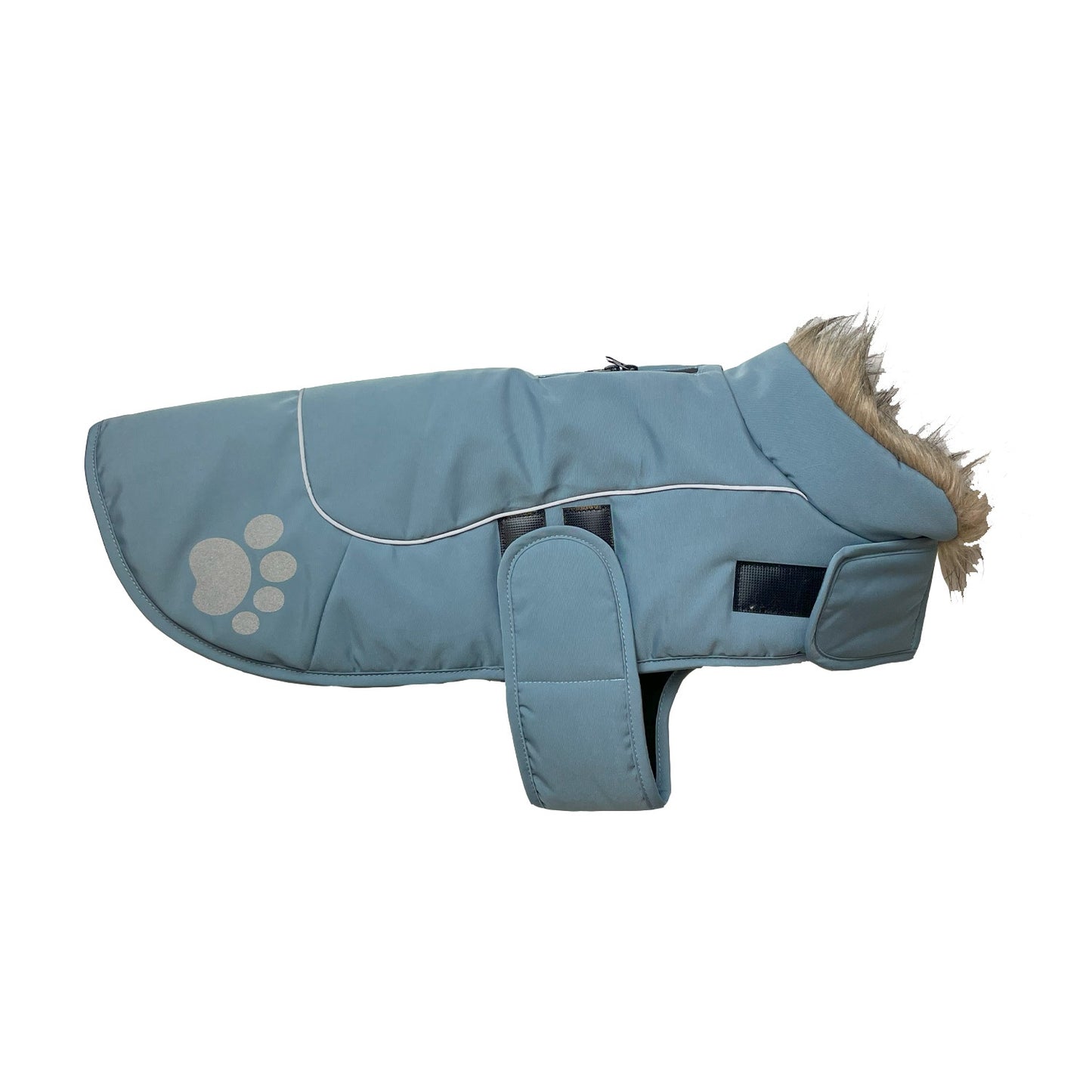 Paw Print Dog Jacket Sky Blue