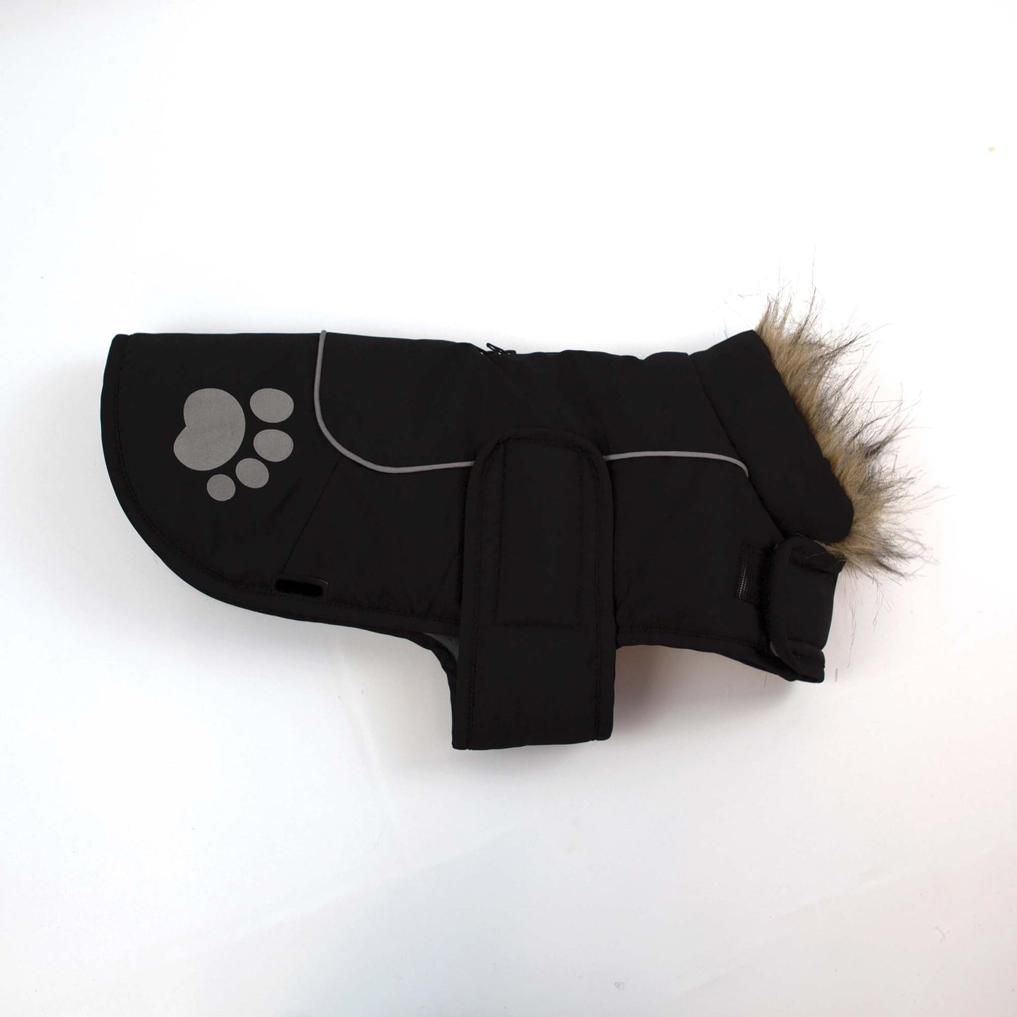 Paw Print Dog Jacket Black