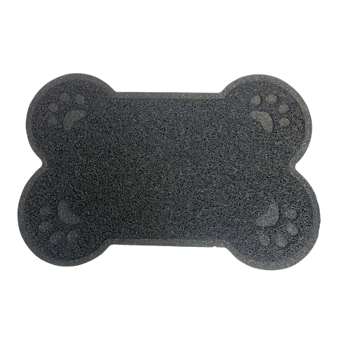 Bone Shaped Feeding Mat - Black Lge