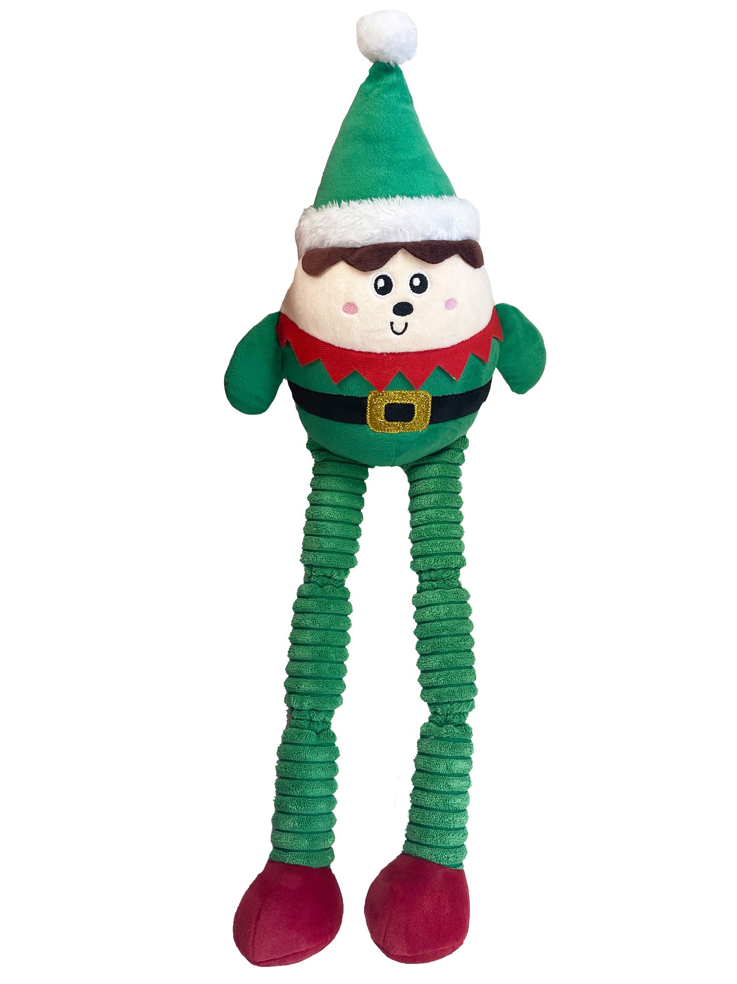 Happy Pet Squeaky Long Legs Elf Dog Toy