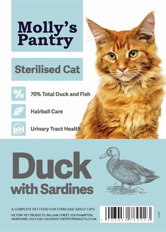 Molly's Pantry Sterilised Adult Cat Food Duck with Sardines