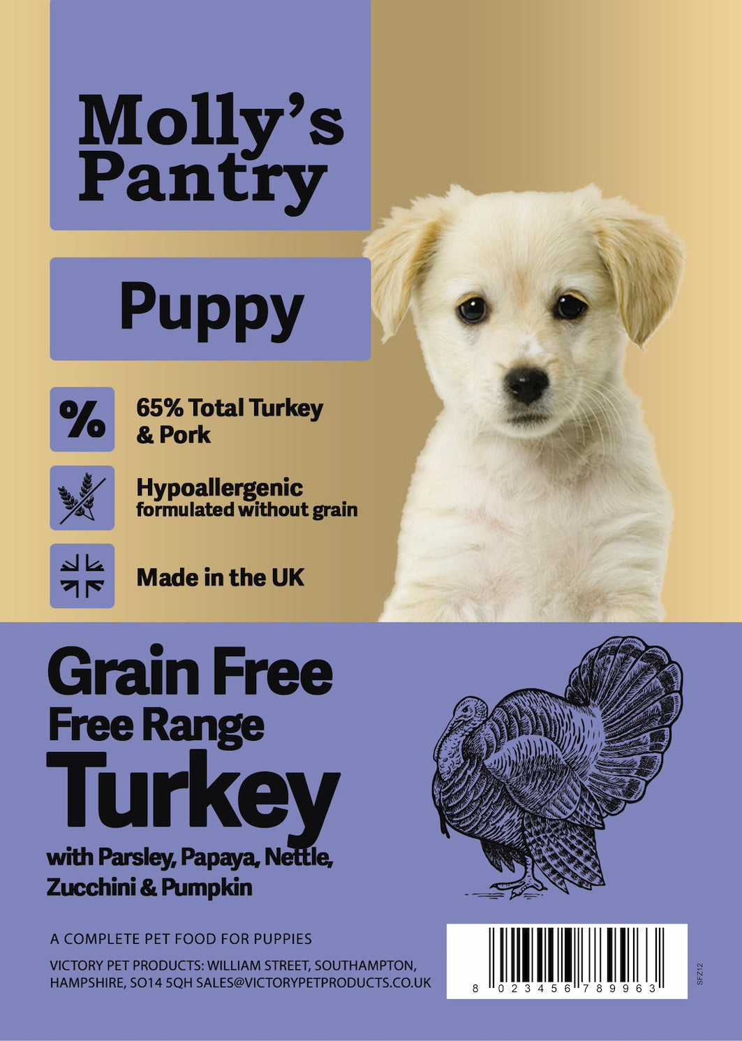 Molly's Pantry 65% Free Range Turkey Puppy