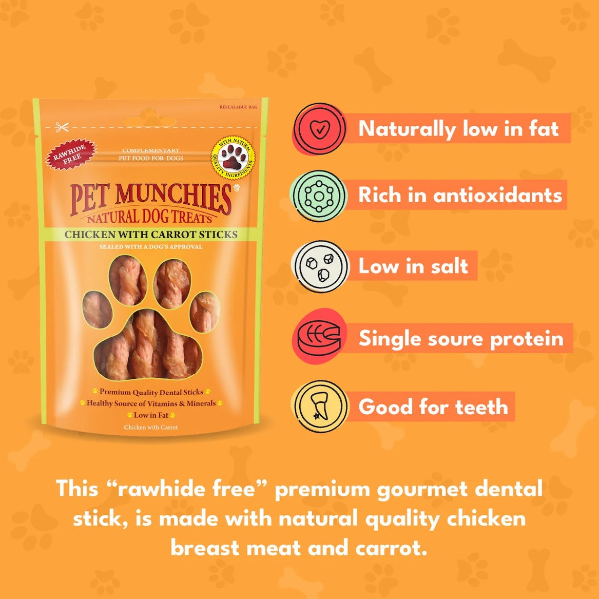 Pet Munchies Chicken & Carrot Sticks 80g