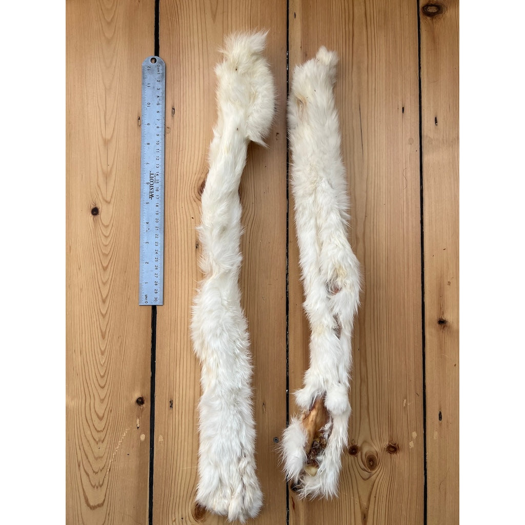 Whole Rolled Rabbit Skin With Fur x10