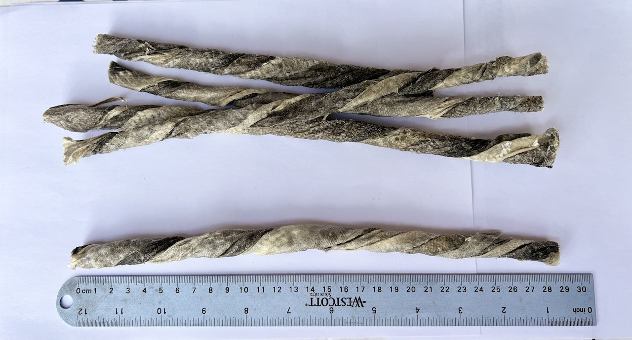 Dried Cod Fish Skin Twists Long 1kg